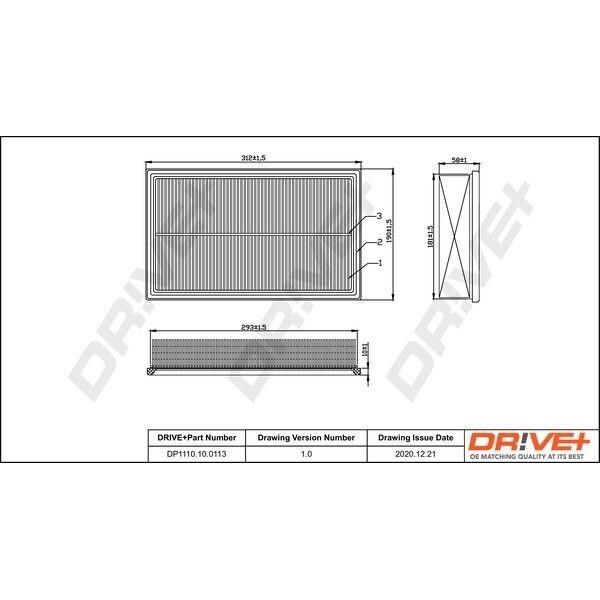 Dr!Ve+ DP1110.10.0113 - Filtro Aria Oe 7E0 129 620 Per T5, T6-image