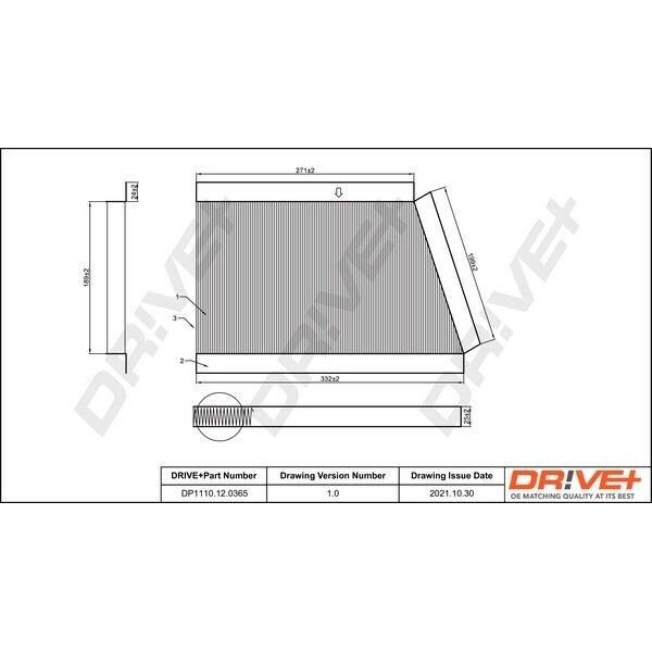 Dr!Ve+ DP1110.12.0365 - Filtro Aria Abitacolo Oe A2038300218 Per Classe C (W203), Classe C (CL203), Classe C (S202), Classe C (S203), Clclass (CL203), Clk (C209), Clk (A209)-image