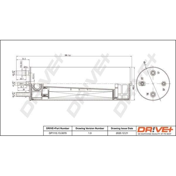 Dr!Ve+ DP1110.13.0070 - Filtro Carburante Oe 7H0127401B Per T6, T5, Touareg (7L)-image