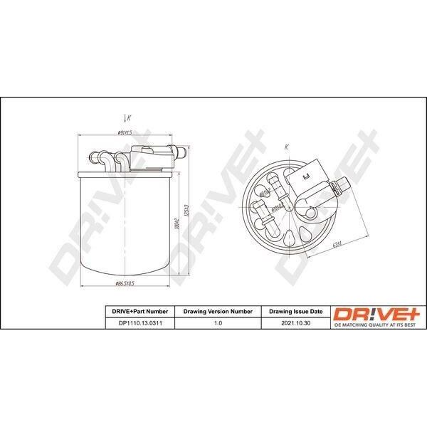 Dr!Ve+ DP1110.13.0311 - Filtro Carburante Oe 6070901252 Per Classe A (W176), Classe B (W246), Cla (C117), Cla (X117), Classe Gla (X156)-image