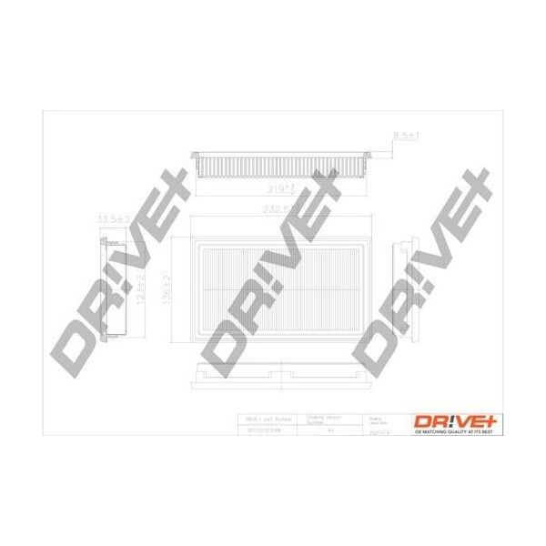 Dr!Ve+ DP1110.10.0168 - Filtro Aria Oe 16546 ED500 Per Micra Iii (K12), Note (E11, NE11), Qashqai +2 I (J10), Tiida (C11)-image