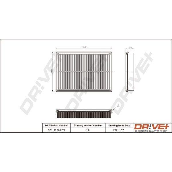 Dr!Ve+ DP1110.10.0207 - Filtro Aria Oe 09129747 Per Tigra Twintop (X04), Meriva (X03), Corsa C (X01), Combo Tour, Combo-image