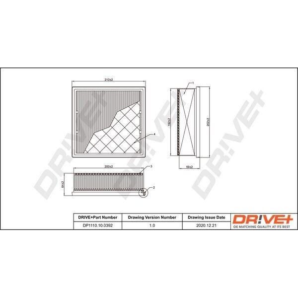 Dr!Ve+ DP1110.10.0392 - Filtro Aria Oe 13275089 Per Meriva B (S10)-image