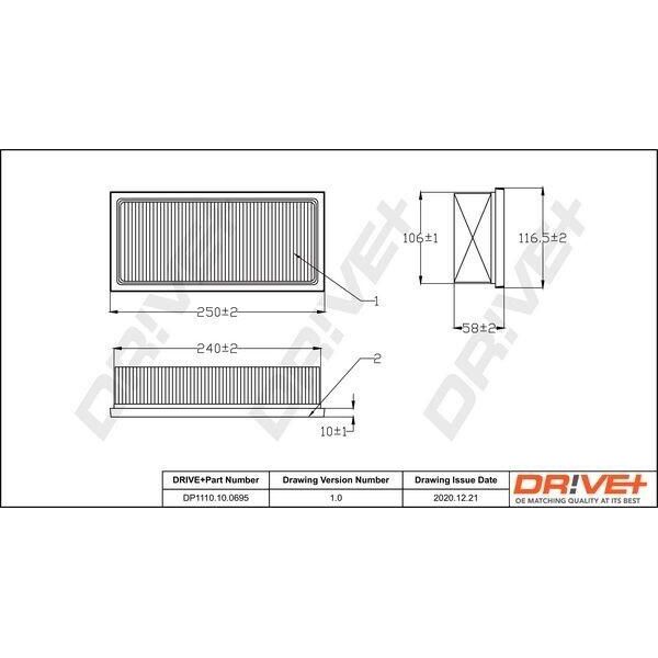 Dr!Ve+ DP1110.10.0695 - Filtro Aria Oe 1500A045 Per Forfour (454)-image