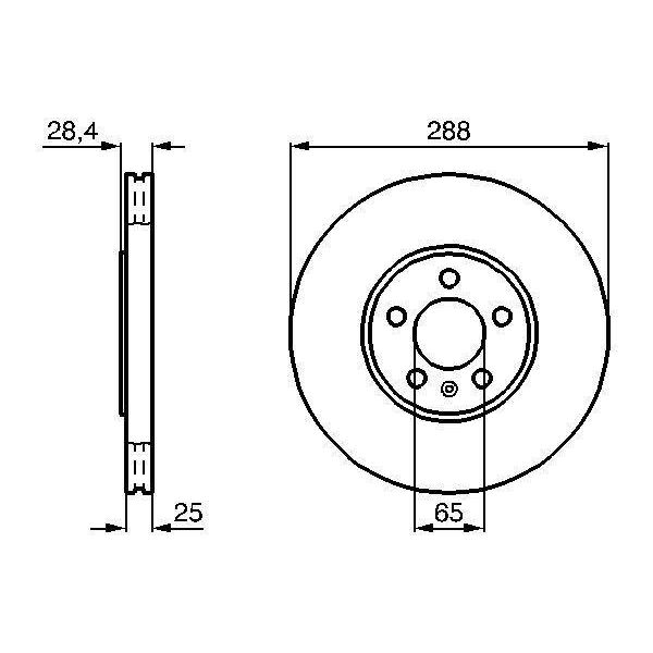 Bosch 0 986 478 619 - Oe 3A0 615 301 Disco Freno Per Golf Iii (1H), Passat (35I)-image