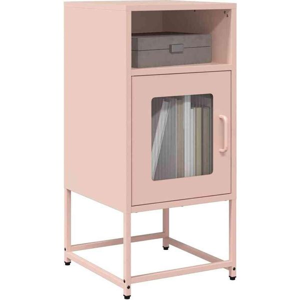 Syfax™ Comodino Rosa 36X39X78 Cm In Acciaio Laminato A Freddo-image