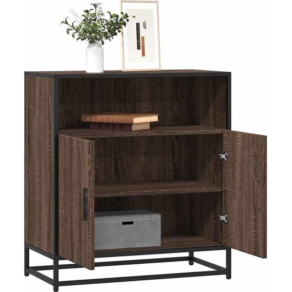 Vidaxl Credenza Marrone Effetto Rovere 68X35X76 Cm Materiale A Base Di Legno-image
