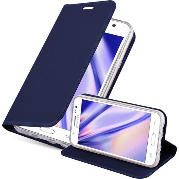 Cadorabo Custodia Per Cellulare Per Samsung Galaxy J5 2015 Custodia Protettiva In Blu Cover Etui Book Case Booklet-image