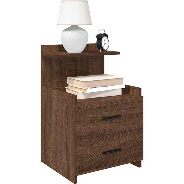 Maison Exclusive - Comodini 2 Pz. Con 2 Cassetti Effetto Rovere Marrone 40X36,5X62 Cm-image