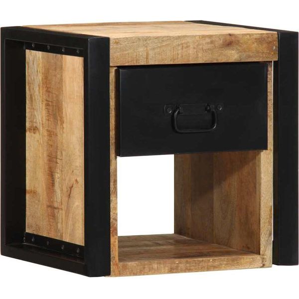 Syfax™ Comodini 2 Pz 40X35X40 Cm In Legno Massello Di Mango Grezzo-image