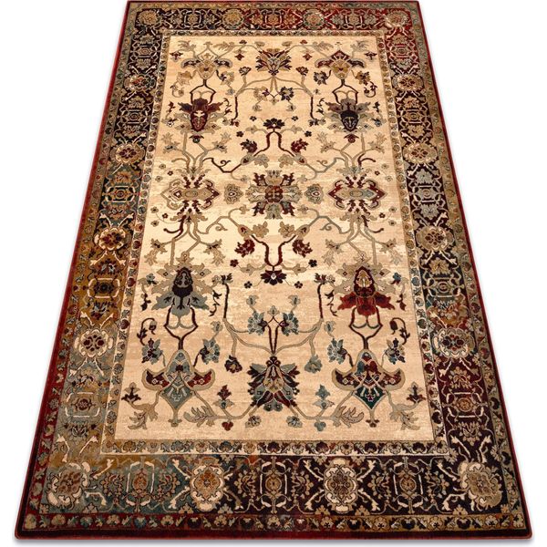 Tappeto Di Lana Polonia Bodrum Ornamento, Cadre Rubino Chiaro Beige 200X300 Cm-image