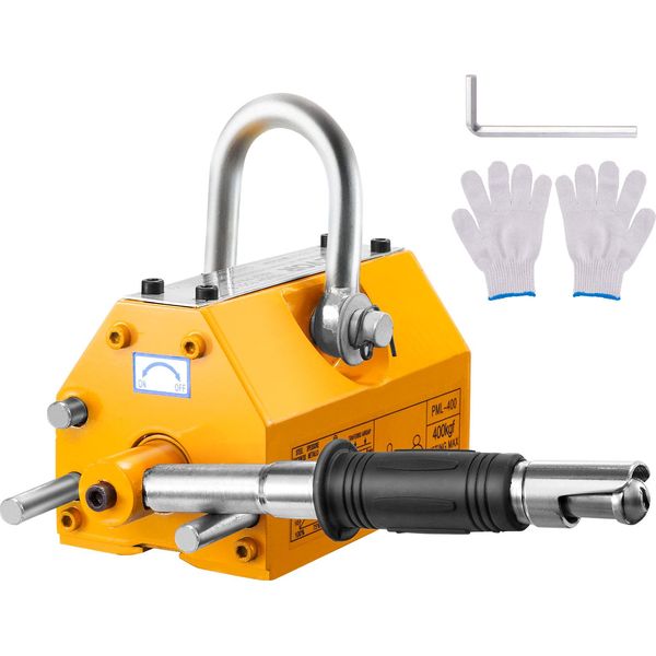 Vevor 400Kg Magnete Di Sollevamento Magnete Di Sollevamento Magnete Giallo Gru Magnete Magnetico Sollevatore Acciaio-image