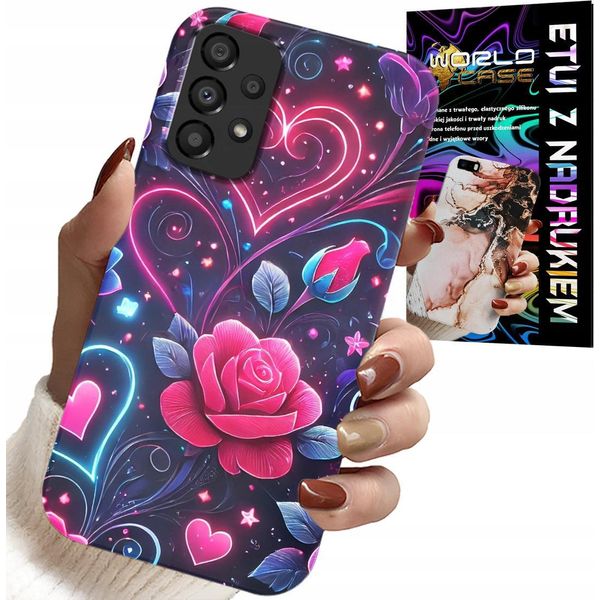 Custodia Per Samsung Galaxy A23 5G - Cuore, Rosa, Custodia Per Adolescenti + Vetro-image