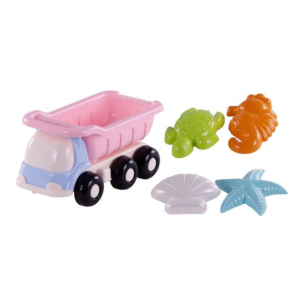 Cavallino Carrello Beach Kiep Con 4 Stampi Per Sabbia Rosa-image