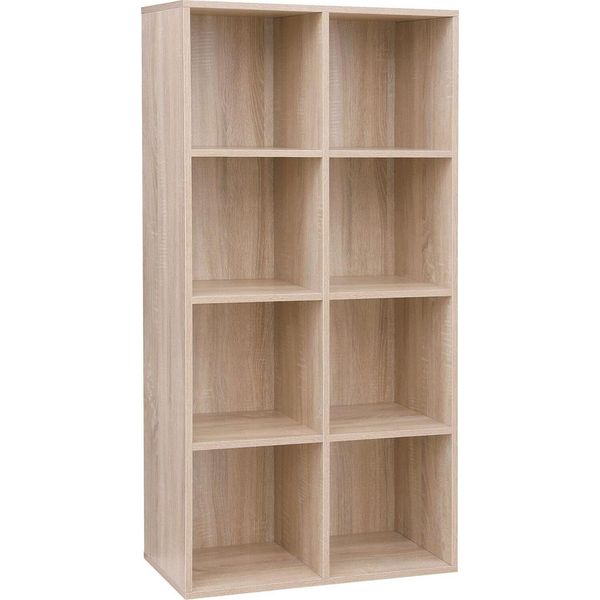 Vasagle Libreria Libreria Con 8 Scomparti Libreria Indipendente Per Ufficio, Soggiorno, Camera Da Letto, Camera Dei Bambini, Rovere-image