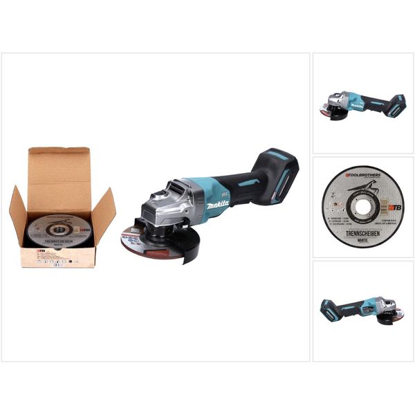 Makita Ga 016 Gz Smerigliatrice Angolare A Batteria 40 V Max. 125 Mm Brushless Xgt Solo + Toolbrothers Mantis Set Di Dischi Da Taglio - Senza Batteria, Senza Caricabatteria-image