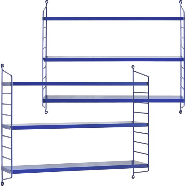 Scaffale A Muro Modulare 'SträNgnäS' Set Di 2 Acciaio 50 X 60 X 15 Cm Blu-image