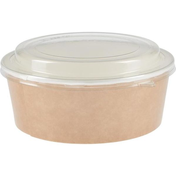 Colpac Insalatiere Usa E Getta Riciclabili Con Coperchio Grande 1300Ml (Confezione Da 150) (150 Pezzi)-image