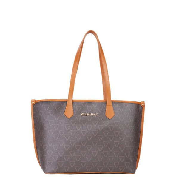 Valentino Borse Borsa A Tracolla In Ecopelle Lady Re Shopping Bag Moro / Cuoio-image