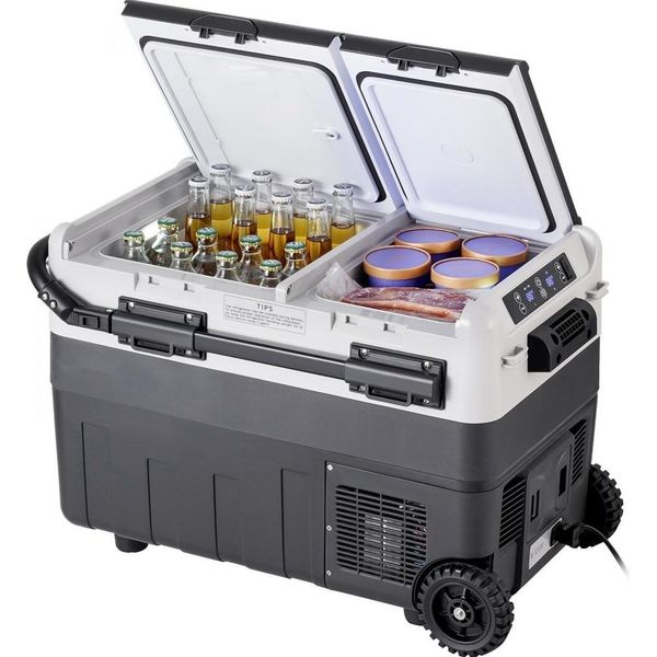 Frigorifero Portatile Per Auto Con Vano Congelatore - Frigorifero A Compressore Da 40 Litri - Raffreddamento A Doppia Zona - Ideale Per I Viaggi E Il Campeggio-image