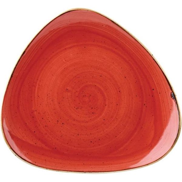 Piatto Triangolare Churchill Stonecast, Rosso Bacca, 192 Mm, (12 Pezzi)-image