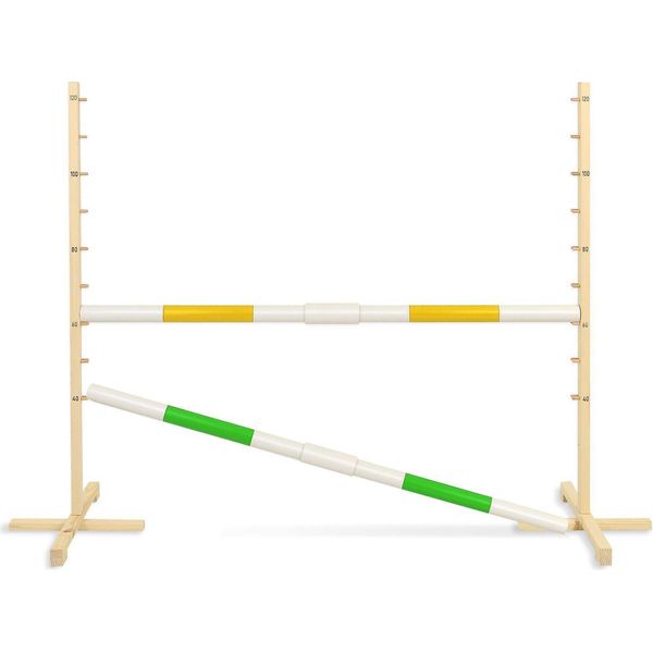 Ostacolo Di Salto Per Cavallo Hobby 160Cm, H-120 Cm, Due Travi - Giallo E Verde-image