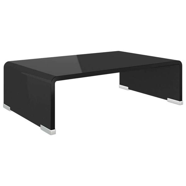 Syfax™ Mobile/Rialzo Porta Tv In Vetro Nero 40X25X11 Cm-image