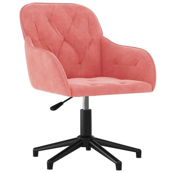 Syfax™ Sedia Girevole Da Ufficio Rosa In Velluto-image