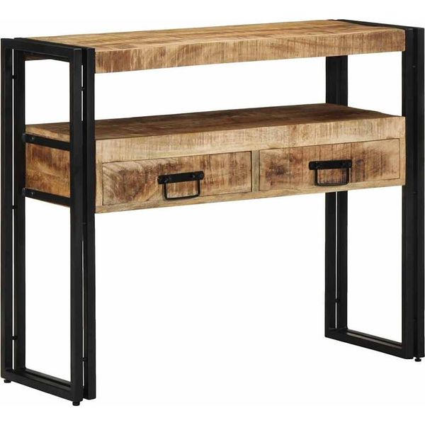 Syfax™ Tavolo Consolle Marrone 90 X 33 X 75 Cm Legno Di Mango Massello-image
