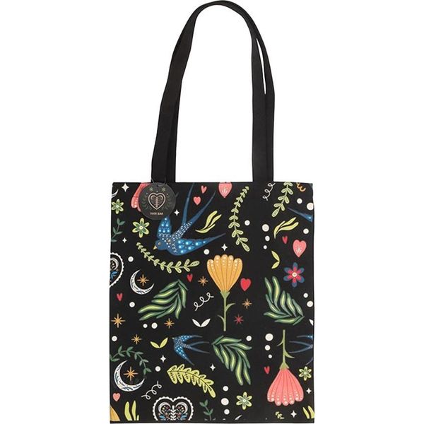 Something Different - Borsa Tote "Midnight Bloom"", Misto Poliestere-Cotone SD10678 (Taglia Unica) (Nero)"-image