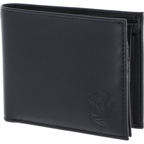 Oxmox Pelle Portafoglio Leather Rfid Protect QuerscheinböRse Frog 2.0 Embossed Black Nero-image