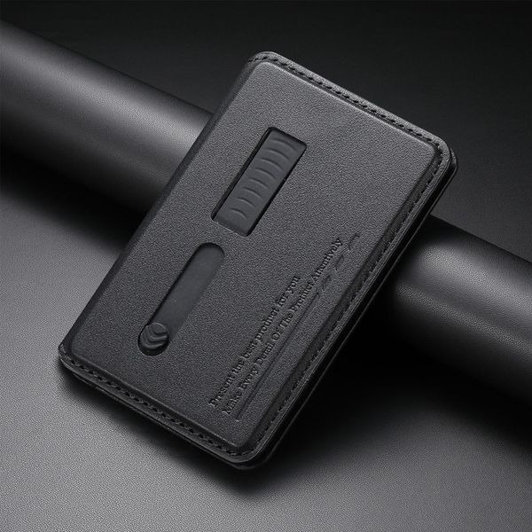 Inf Portacarte Magnetico Inpoliuretanocompatibile Con Magsafe - Portafoglio Sottile Con Cinturino Nero-image