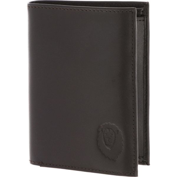Oxmox Pelle Portafoglio Leather Rfid Protect KombiböRse Freedom Lion Embossed Brown Marrone Scuro-image