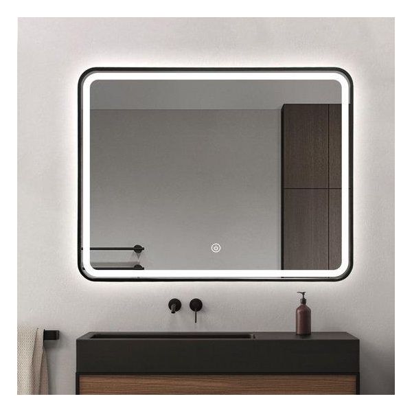FenomÉ Specchio Da Bagno Nero Con Illuminazione Led Integrata E Riscaldamento Dello Specchio - 75 × 100 Cm-image