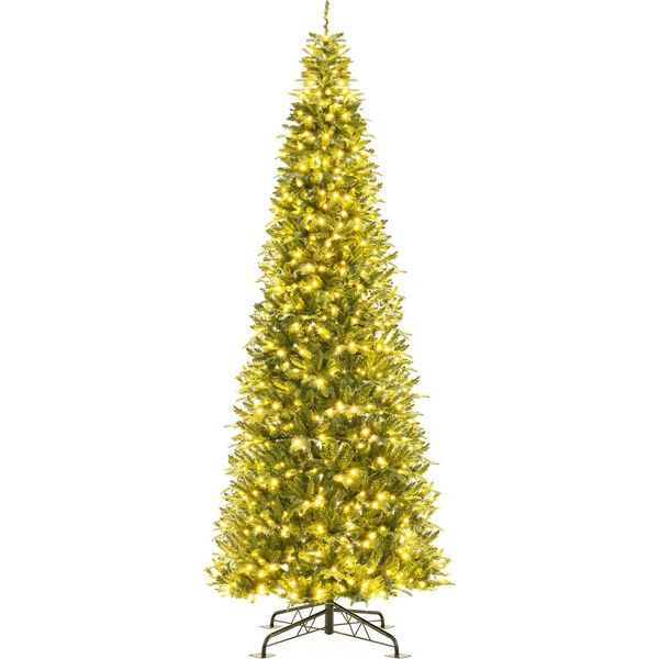 Costway Albero Di Natale Artificiale 360 Cm Con 800 Luci Led Bianco Caldo, 2517 Punte Di Rami In PVC-PE, Abete, Albero Di Natale, Albero Di Natale Artificiale-image