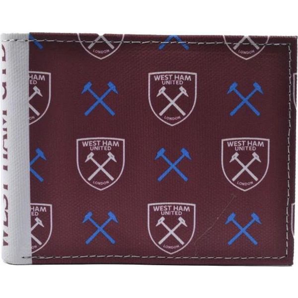West Ham United Fc - Portafoglio, In Tela, A Due Ante, Iconic BS6139 (Taglia Unica) (Rosso Vino)-image