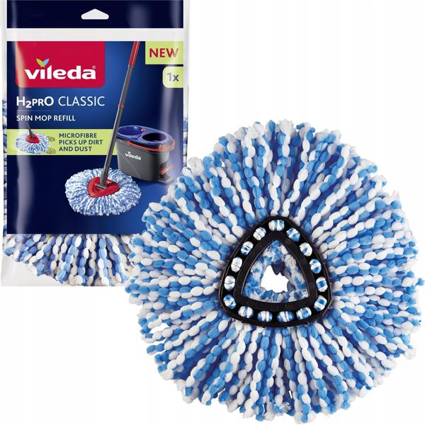 Vileda 4023103254220 Accessorio Per Mop Panno Per Mop Blu, Bianco-image