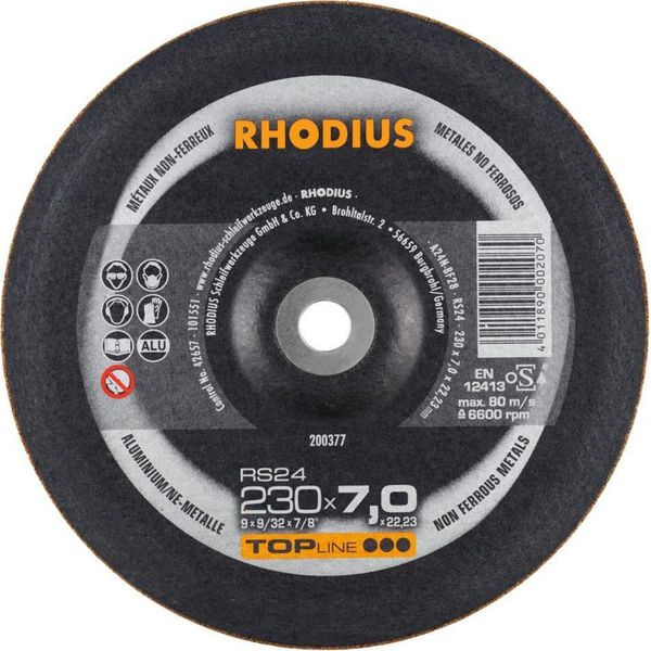 Rhodius 200377 Grinding Disc Diameter 230 Mm Bore Diameter 22.23 Mm Non-Ferrous Metal 1 Pc(S)-image