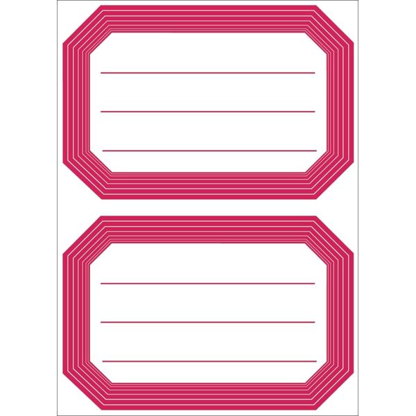 Etichette Per Libri 82X55 Mm Con Bordo Rosso, Rigate, Confezione Da 10X6 Fogli-image