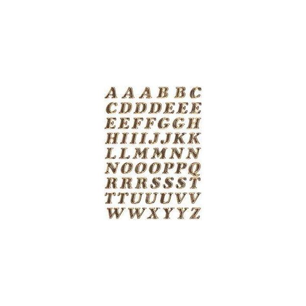 Lettere 8 Mm A-Z Autoadesive In Pellicola Prismatica Dorata Glitterata Ve=10X1 Foglio-image