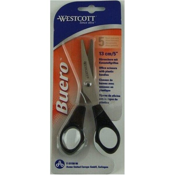 Westcott E-31150 00 Forbici Da Ufficio Westcott, Lunghezza: 130 Mm, Nero, Destrorso-image