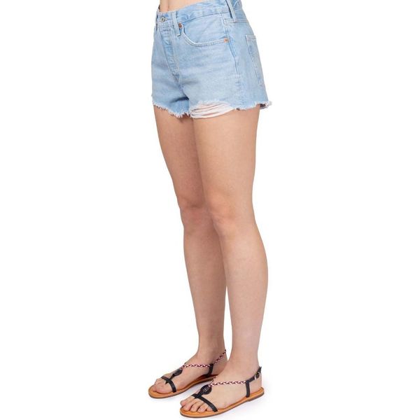 Levi's - Shorts Donna 501 In Denim Azzurro Stone Wash - Taglia 30-image