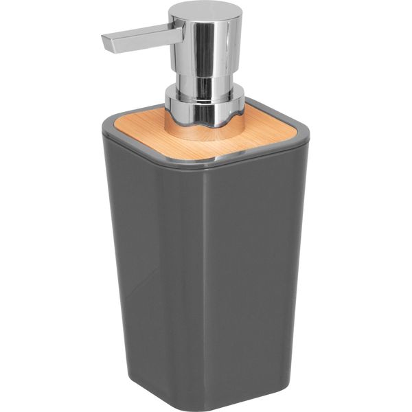 B-Goods Bremermann Dispenser Di Sapone Calvi In Bambù E Plastica | Capacità 320 Ml Grigio-image