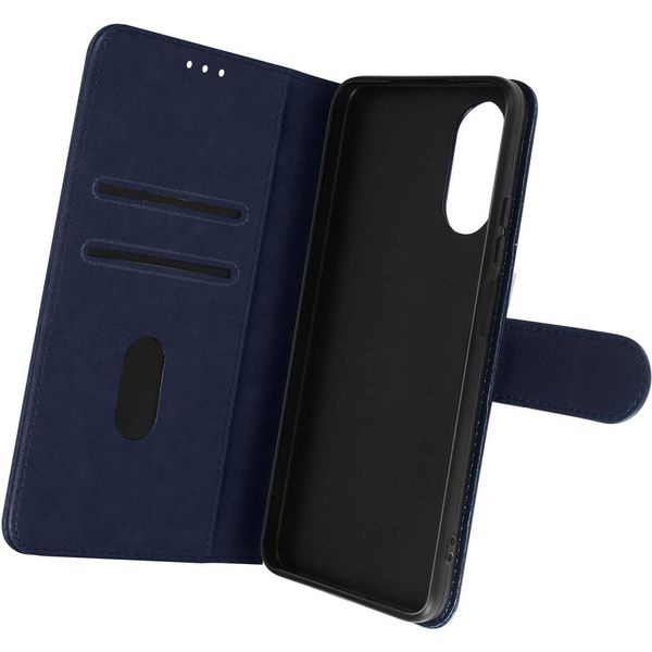 Avizar, Custodia Oppo A17 Chesterfield In Pelle Fiore Con Supporto, Blu Scuro-image