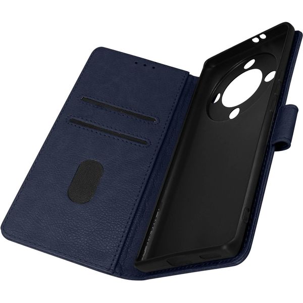 Avizar, Custodia Honor Magic 5 Lite 5G Chesterfield In Pelle Con Supporto, Blu Scuro-image