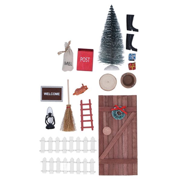 Kit Porta Delle Fate Di Natale, Kit Porta Delle Fate In Miniatura, Kit Porta Casa Delle Bambole In Legno, Kit Porta Casa Delle Bambole Di Natale, Kit Porta Delle Fate Fai Da Te, Porta Casa Delle Bambole In Miniatura Di Natale-image