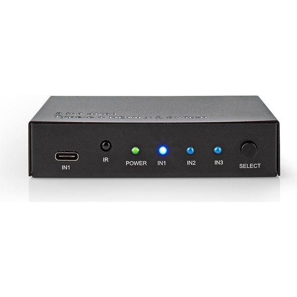 Switch Hdmi™ | Porta/E A 3 Porte | 1X USB-C™ / 2X Ingresso Hdmi™ | 1X Uscita Hdmi™ | 4K@60Hz | 18,0 Gbps | Metallo | Antracite-image