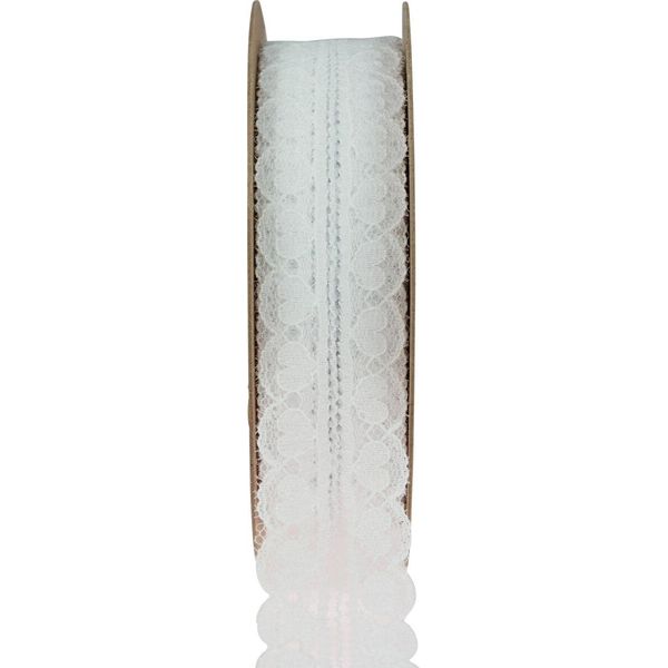 Nastro Di Pizzo Cuori Bianco 25Mm X 15M Decorazione Matrimonio San Valentino-image