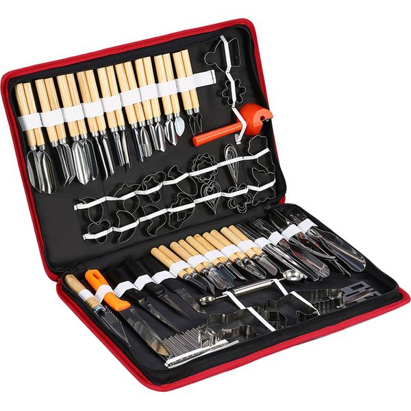 80 Pezzi/Set Kit Di Strumenti Di Sbucciatura Per Intaglio Culinario Per Frutta, Verdura, Guarnizione E Taglio A Fette-image