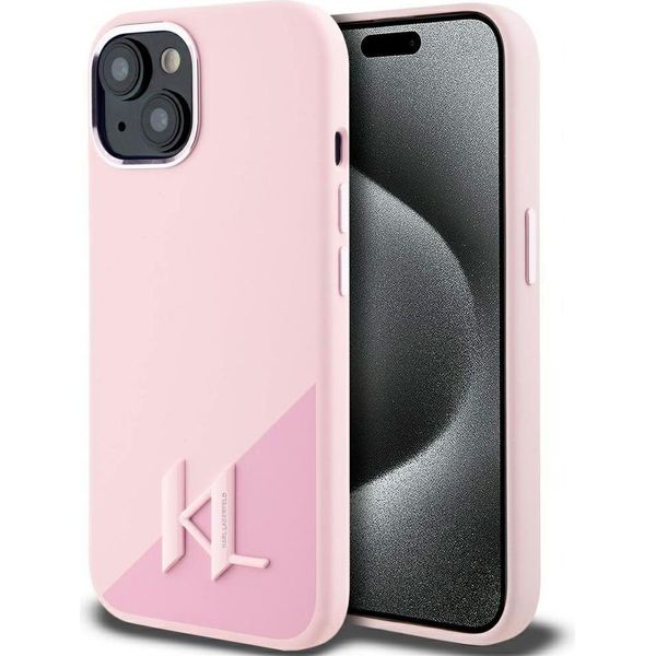Etui Karl Lagerfeld Silicone Shadow Metal Initial Magsafe Do Iphone 15 RóżOwy-image